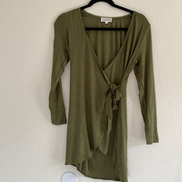Revolve Privacy Please Piper Mini Dress in Olive Green - Picture 3 of 7